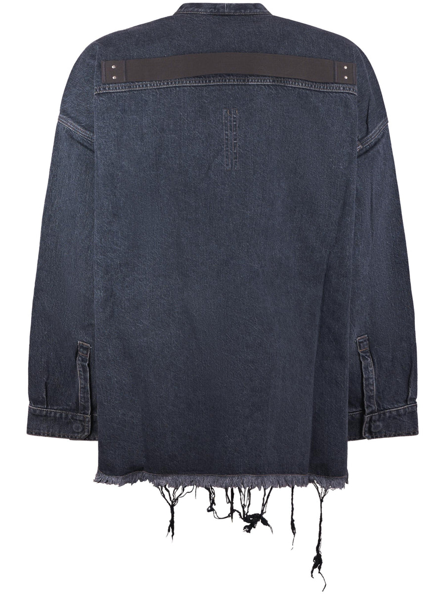 LIDO LARRY SHIRT IN DENIM DU02E7756DGY 58 RICK OWENS DRKSHDW 