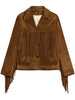 JOURNEY W'S JACKET WITH FRINGES IN WAXED CALF LEATHER GWP02368 P00216055678 GOLDEN GOOSE 