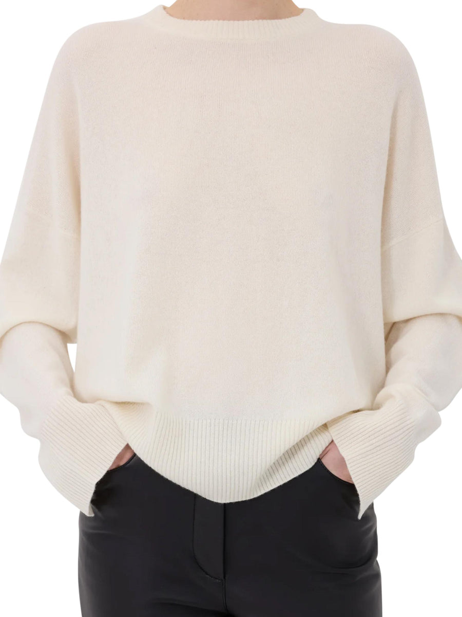 ANAA LDS ROUND NECK SWEATER ANAA LDS IVORY LOULOU STUDIO 