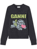 Graphic Wool Mix Puppy Love Crewneck K2597 252 GANNI 
