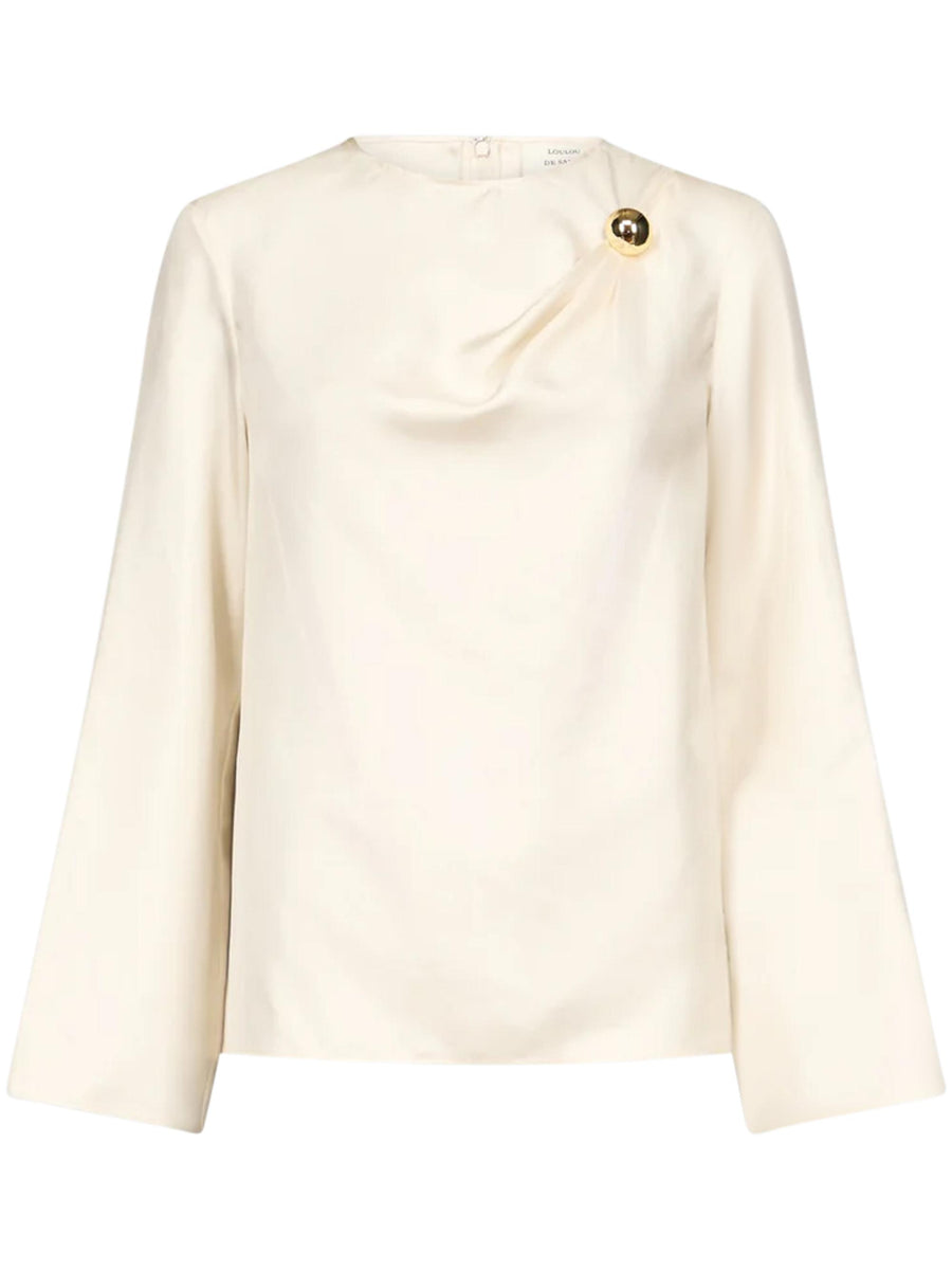 AZAE DRAPED BLOUSE AZAE IVORY LOULOU STUDIO 