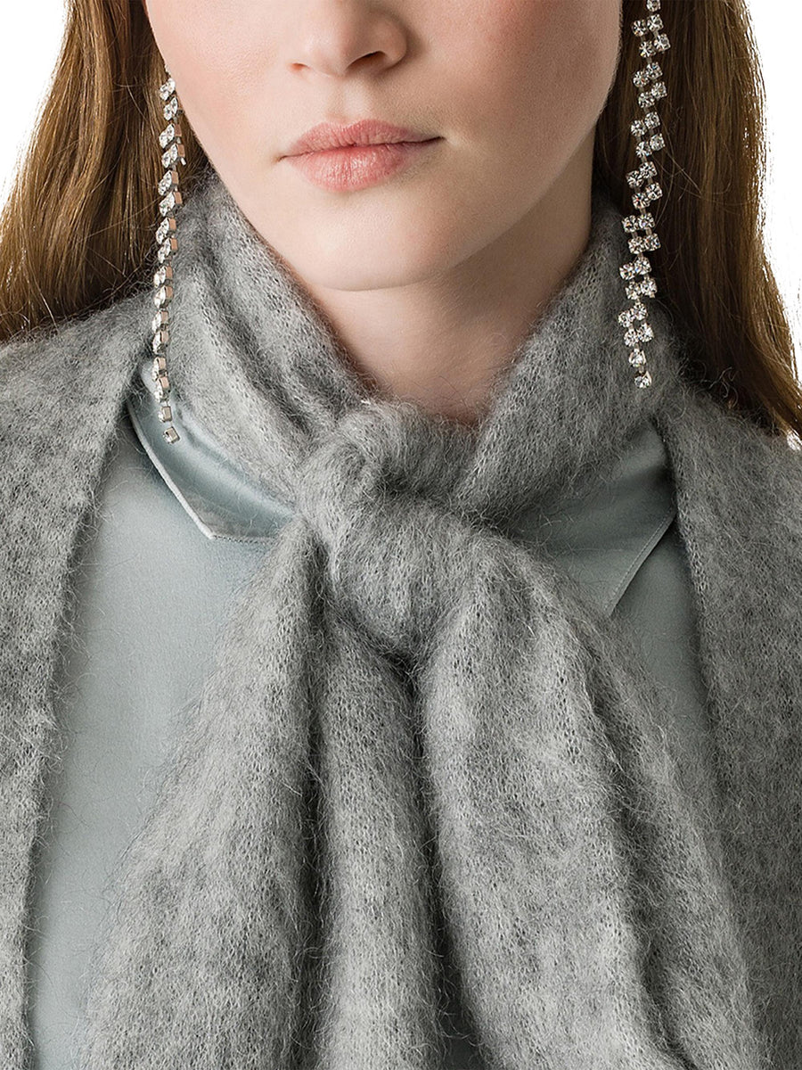 BRUSHED MOHAIR OVERSIZED CARDIGAN WITH SCARF 14438 F48M7026 FORTE FORTE 