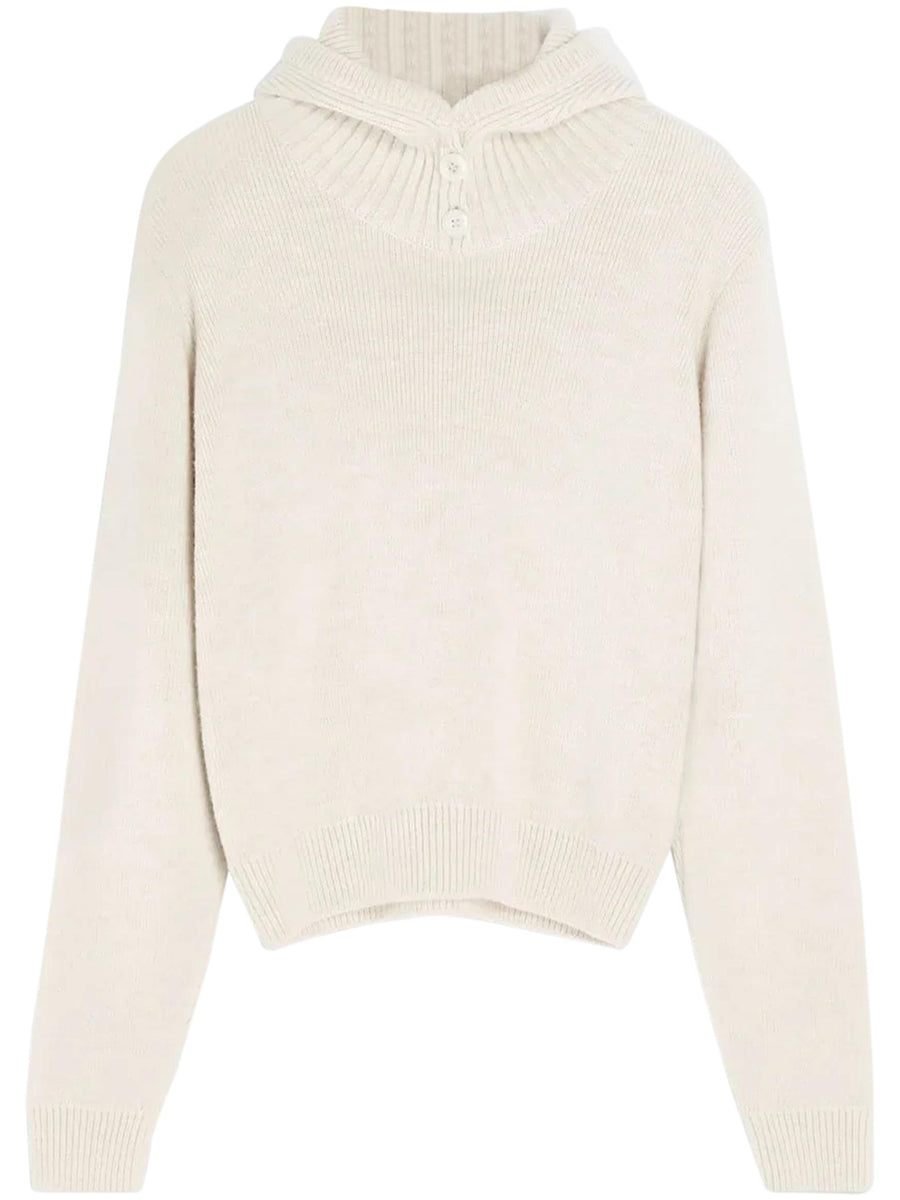 SWEATER WITH HOOD TO1410 LK1028WH048 LEMAIRE 