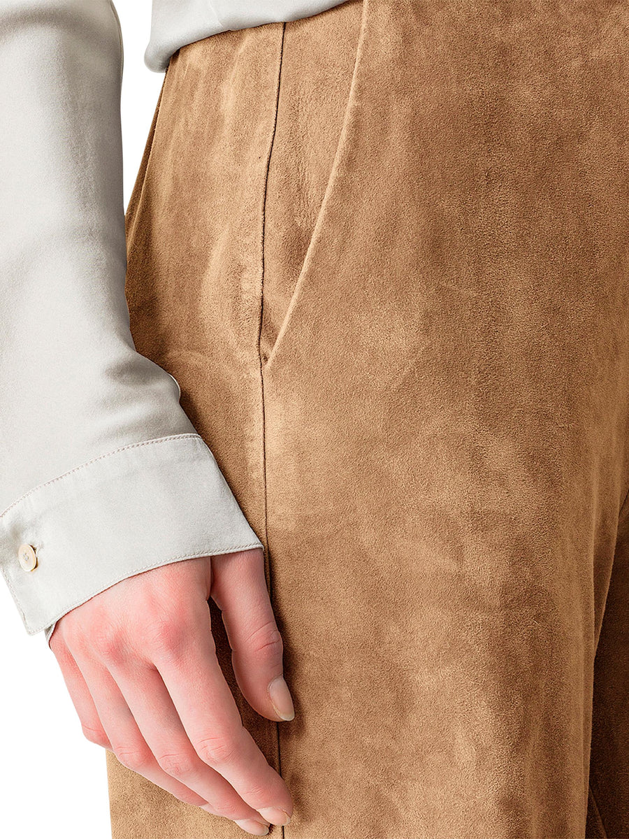 LIGHT SUEDE HIGH WAIST PANTS 14012 F48A3029 FORTE FORTE 