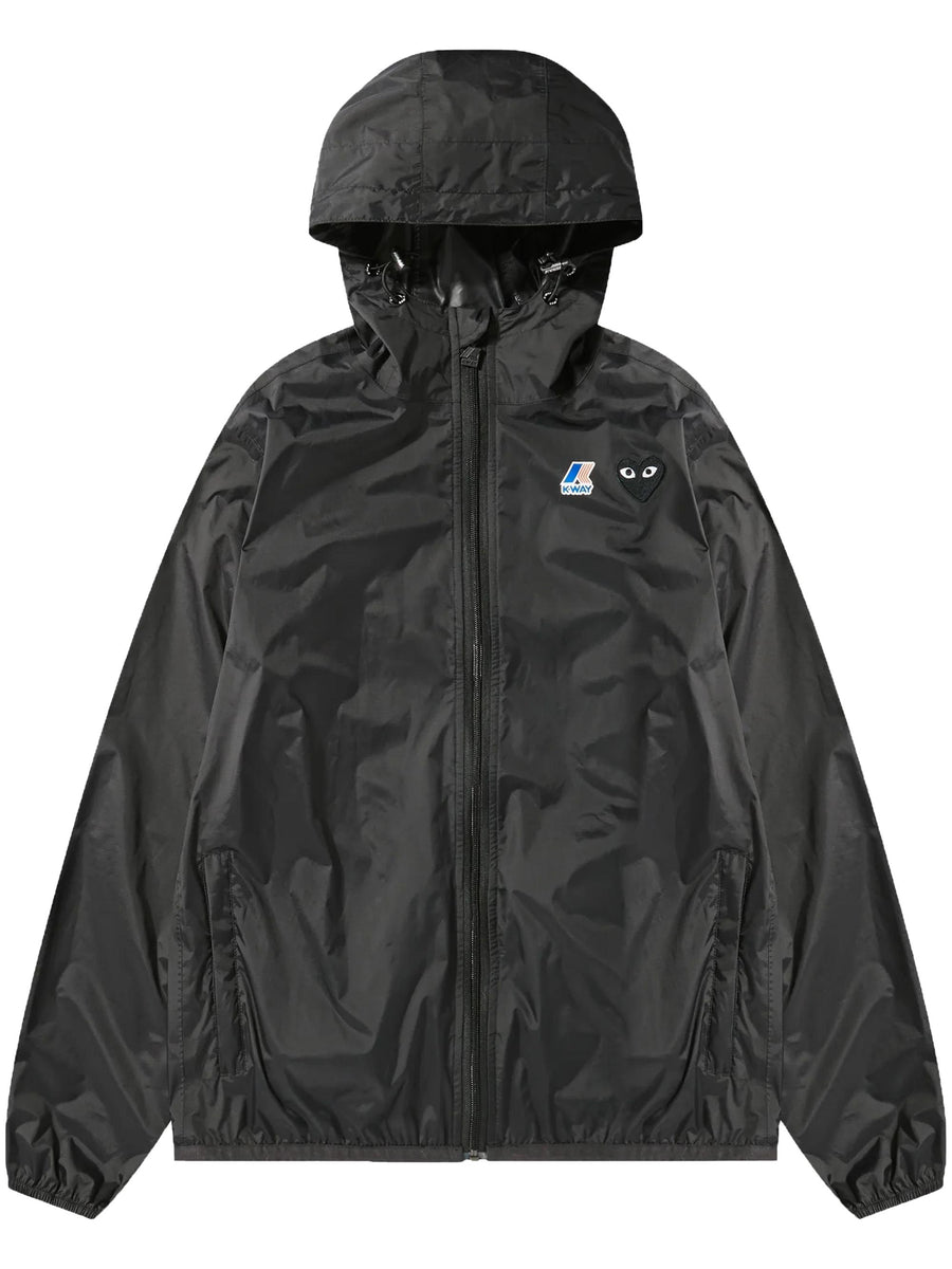 KWAY FULL ZIP JACKET BLACK EMBLEM AZJ507051 BLACK COMME DES GARCONS PLAY K-WAY 