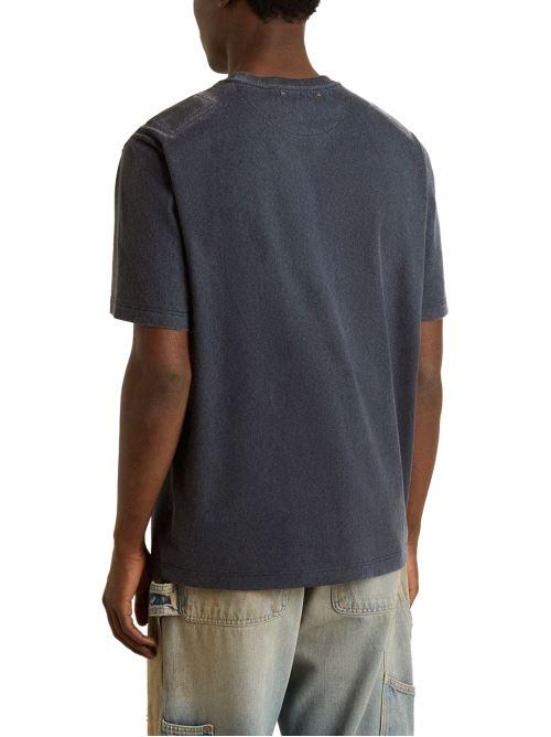 JOURNEY M'S T-SHIRT REGULAR GAUZE COTTON JERSEY PRINTED BASE WITH  FLOC PRINT GMP01220 P00213650100 GOLDEN GOOSE 