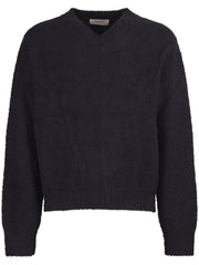 V NECK SWEATER M325067 FURRY BLACK MFPEN 