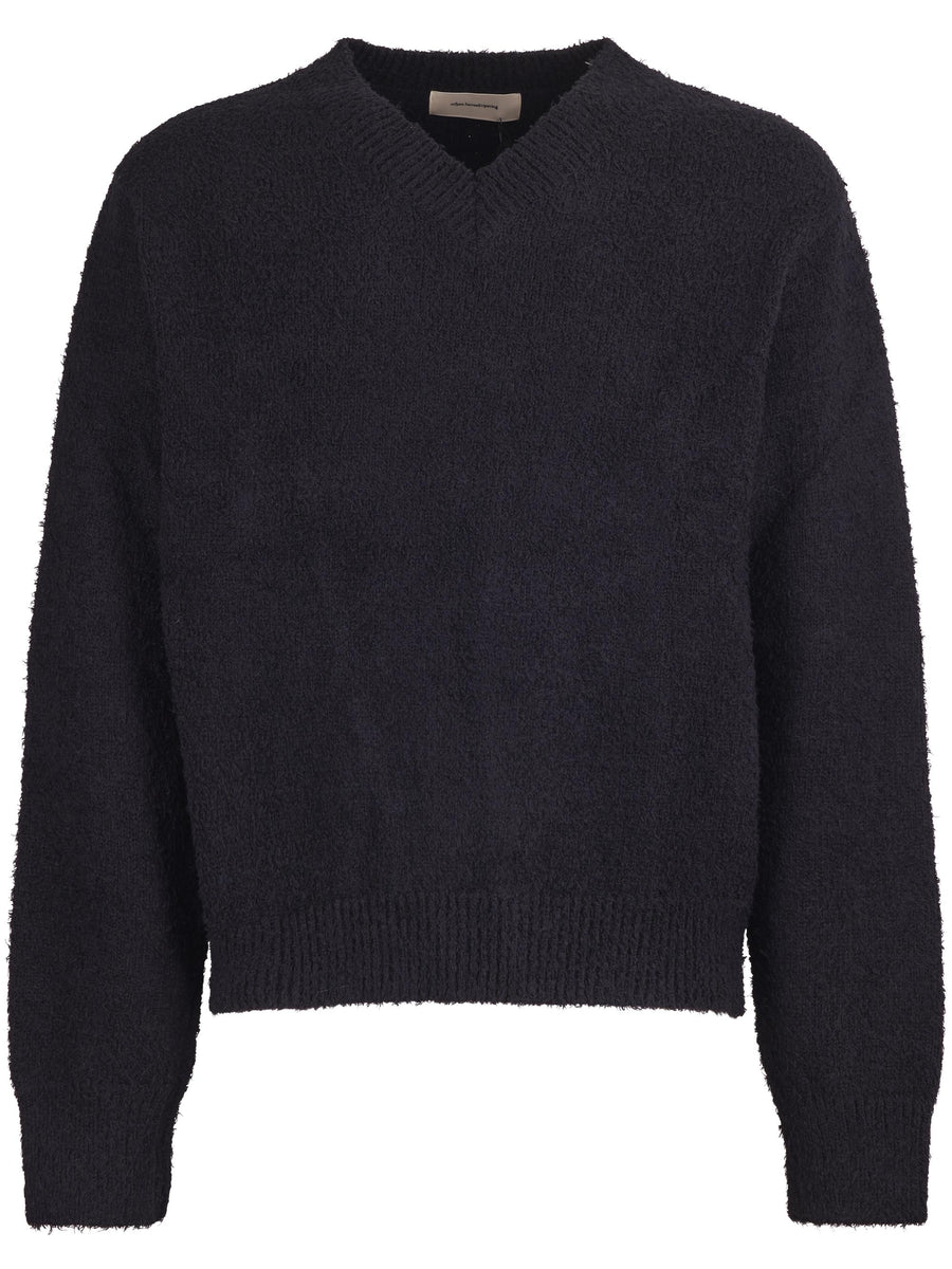 V NECK SWEATER M325067 FURRY BLACK MFPEN 