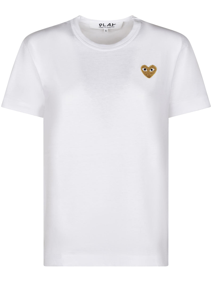 T-SHIRT GOLD EMBLEM GOLD HEART AX-T216-051 4 COMME DES GARCONS PLAY 