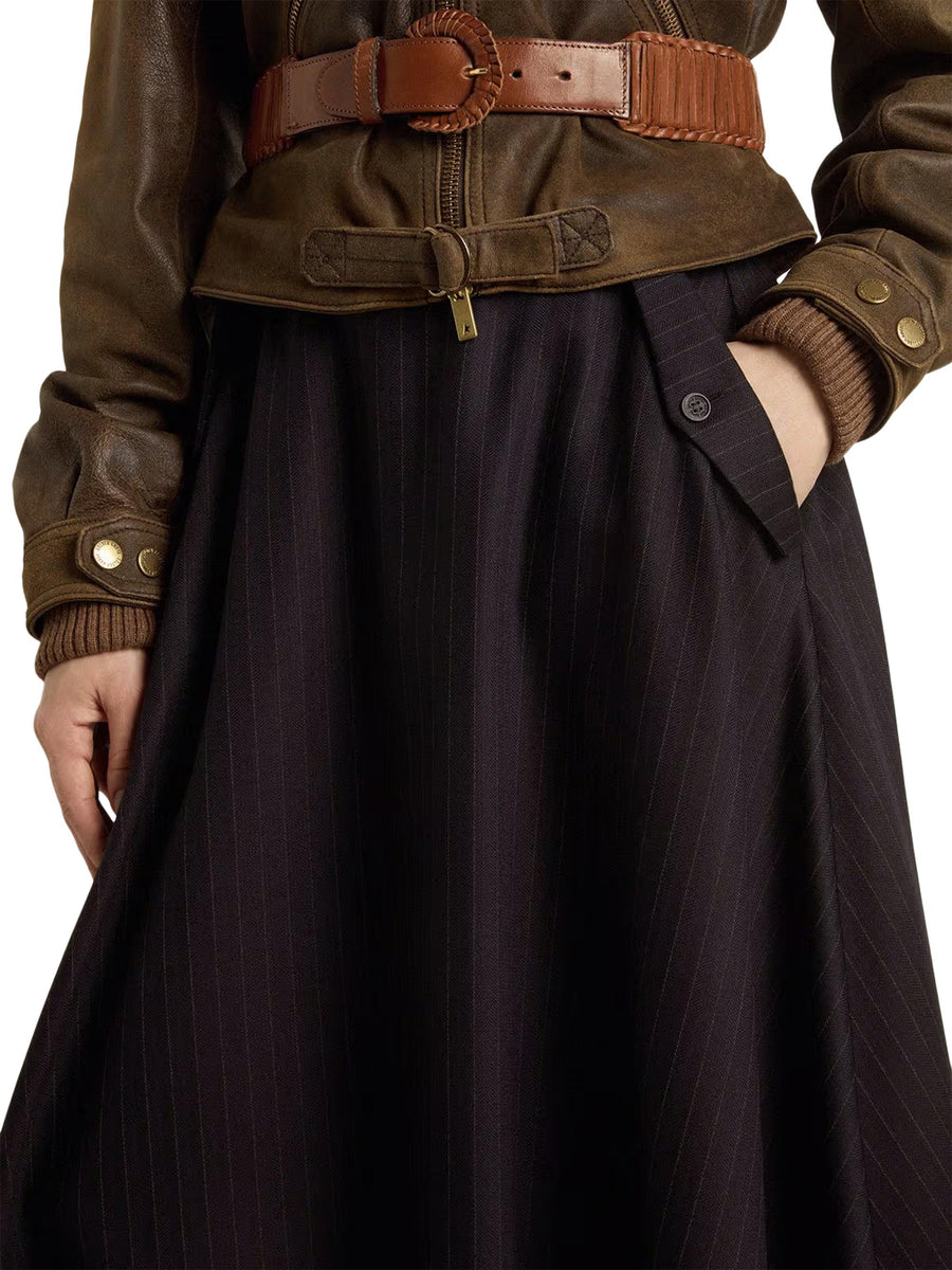JOURNEY W'S CIRCLE SKIRT WITH FLAP POCKETS DETAIL PINSTRIPE VW GWP02343 P00209850629 GOLDEN GOOSE 