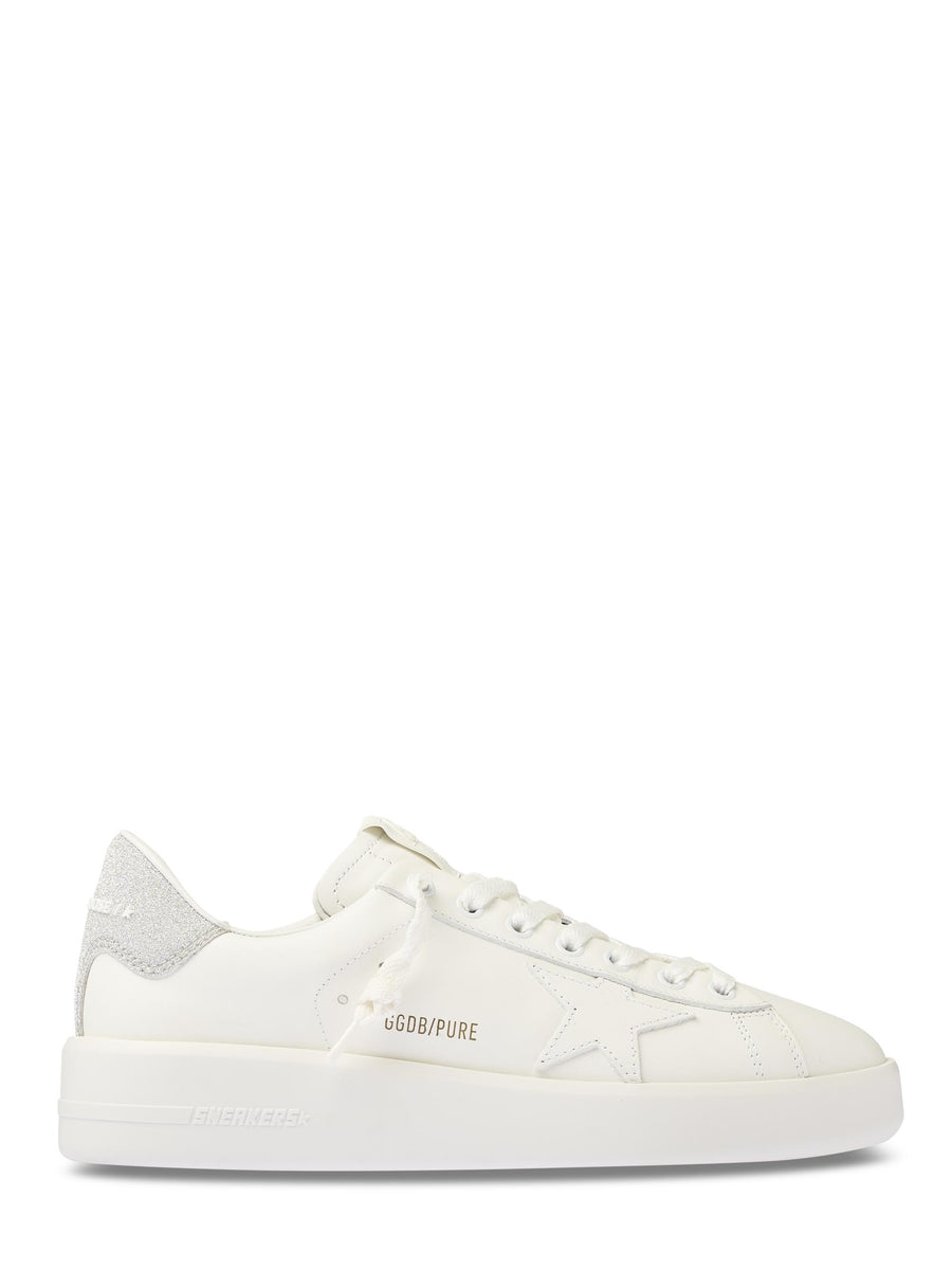 PURE STAR LEATHER UPPER STAR GLITTER HEEL GWF00197 F00053880185 GOLDEN GOOSE 