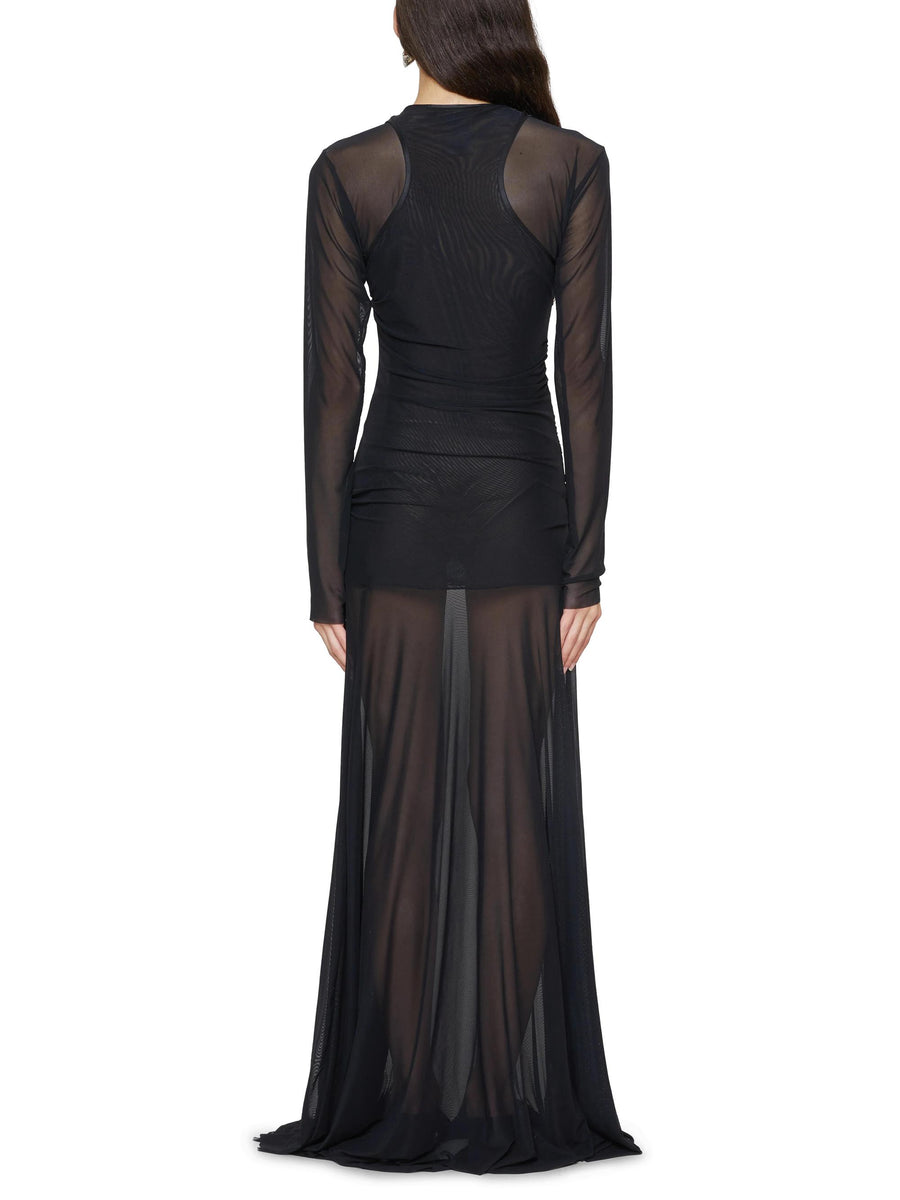 SHEER LAYERED DRESS FCW25DR0701 BLACK FEDERICO CINA 