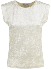 IRIDESCENT STRETCH VELVET SLEEVELESS TOP 14101 F48A0005 FORTE FORTE 
