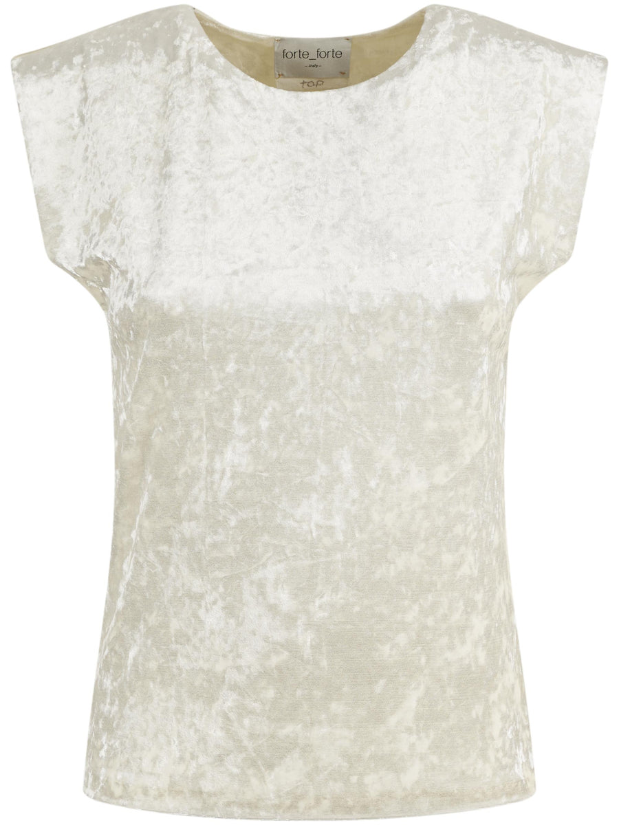 IRIDESCENT STRETCH VELVET SLEEVELESS TOP 14101 F48A0005 FORTE FORTE 