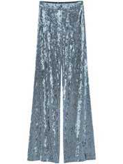 IRIDISCENT STRETCH VELVET HIGH WAIST PANTS 14102 F48A7050 FORTE FORTE 