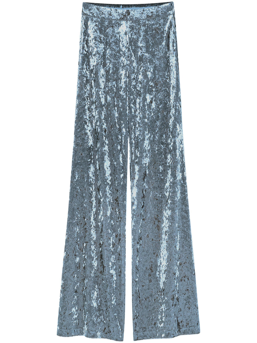 IRIDISCENT STRETCH VELVET HIGH WAIST PANTS 14102 F48A7050 FORTE FORTE 