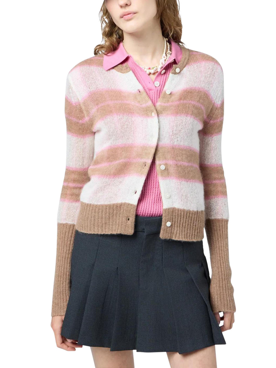 SHADOW PLAID CARDIGAN W33712DM TAUPCO GUEST IN RESIDENCE 