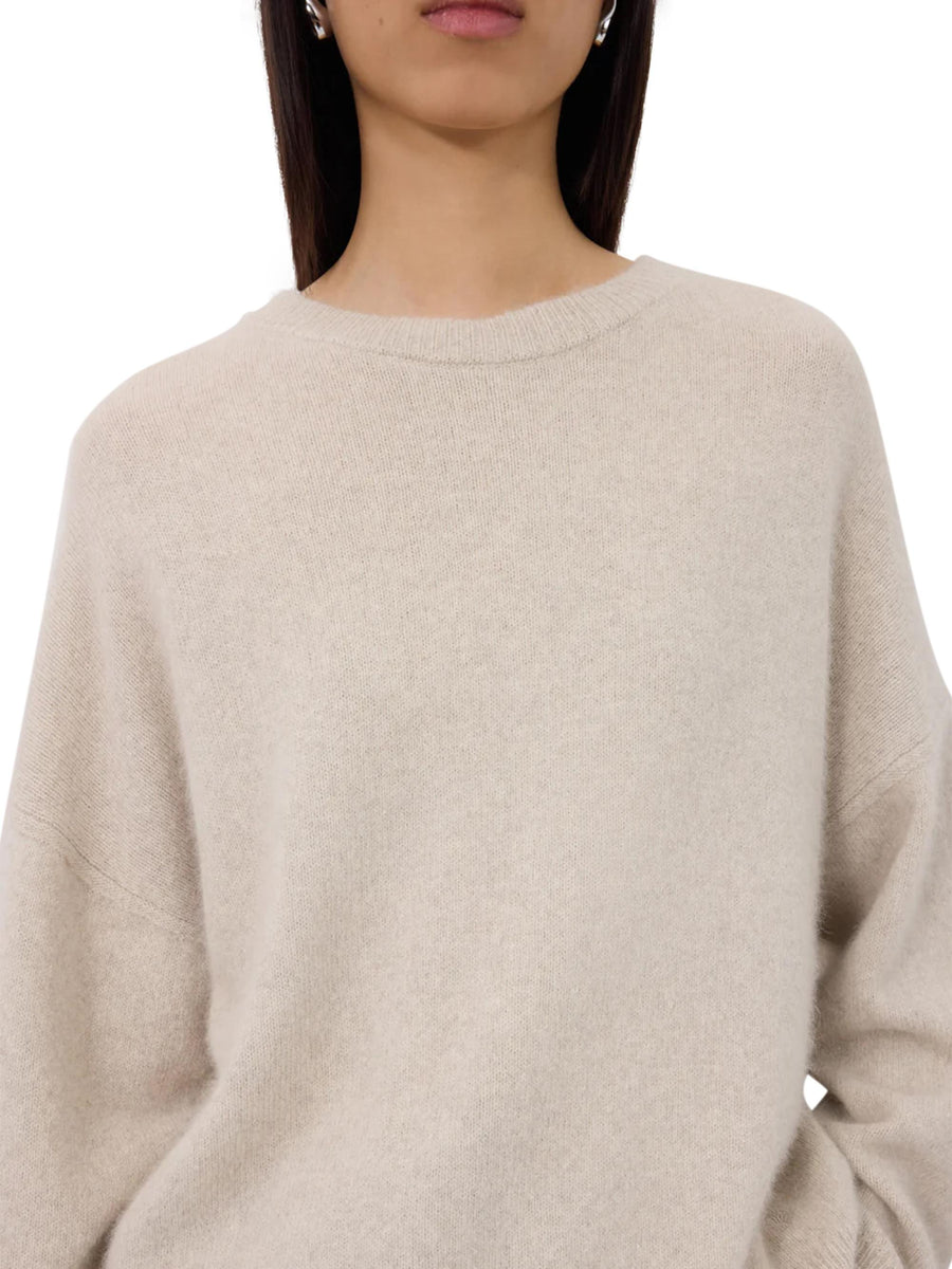 TRISTAN LOOSE FIT SWEATER TRISTAN STONE MELANGE LOULOU STUDIO 