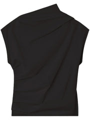 STRETCH COTTON RUCHED TOP W1113 099 GANNI 