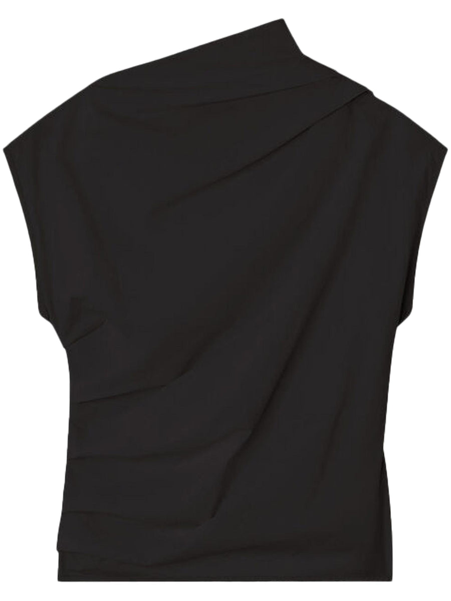 STRETCH COTTON RUCHED TOP W1113 099 GANNI 