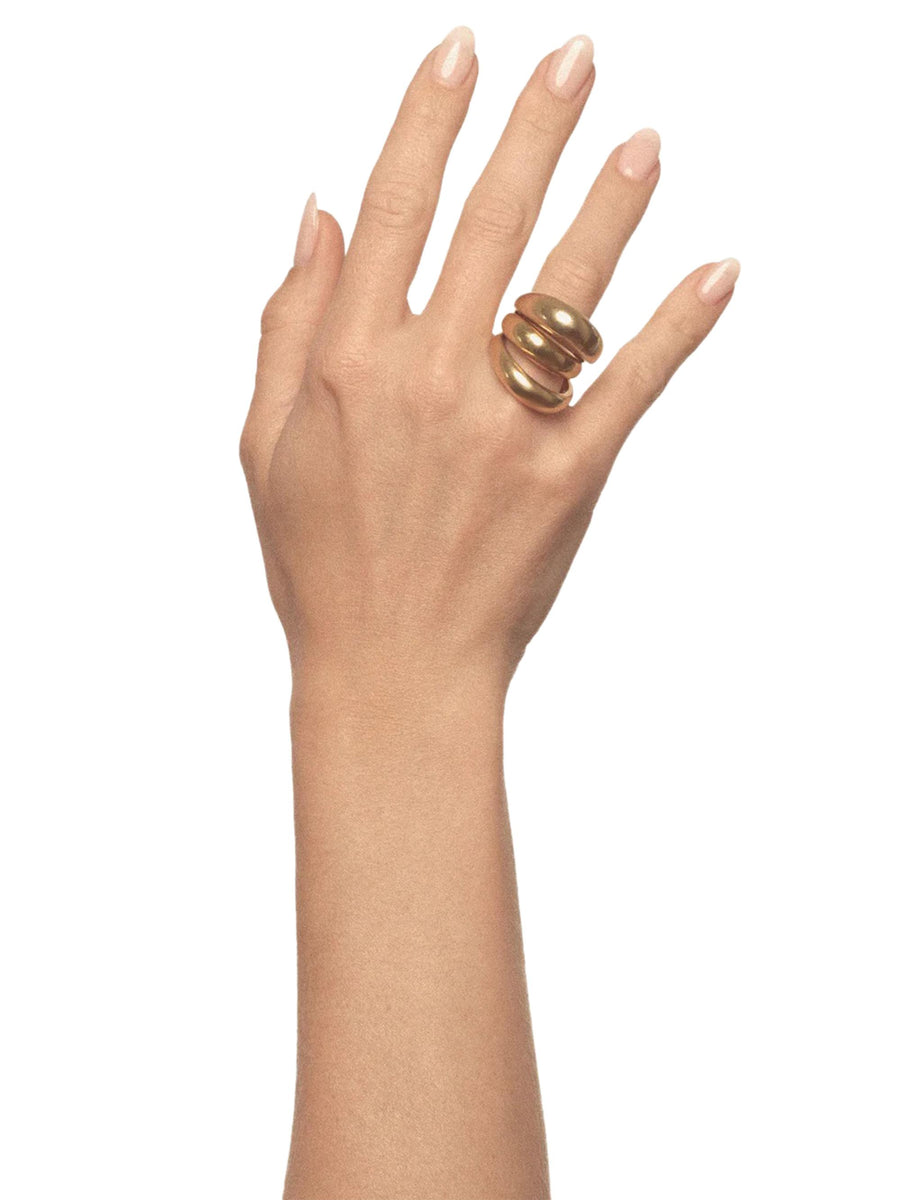 TRIPTYCH BLOW UP RING F25FG002S GOLD PANCONESI 