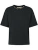 GOLDEN W'S BOXY T-SHIRT DYED GAUZE ORGANIC COTTON JERSEY WITH CRYSTAL APPLICATION ON COLLAR GWP01874 P00189790456 GOLDEN GOOSE 