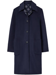 Jacquard T-Mongram Wool Coat 176455 437 TORY BURCH 