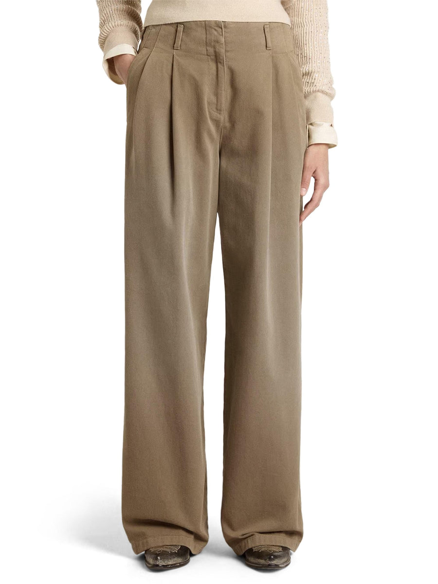 JOURNEY W'S PANT WIDE LEG  COTTON DENIM FULL SKY WASH GWP01203 P00207215184 GOLDEN GOOSE 