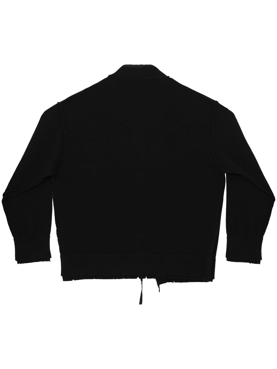 CORSET DISTRESSED CARDIGAN FCCOKCR0501 BLACK FEDERICO CINA 