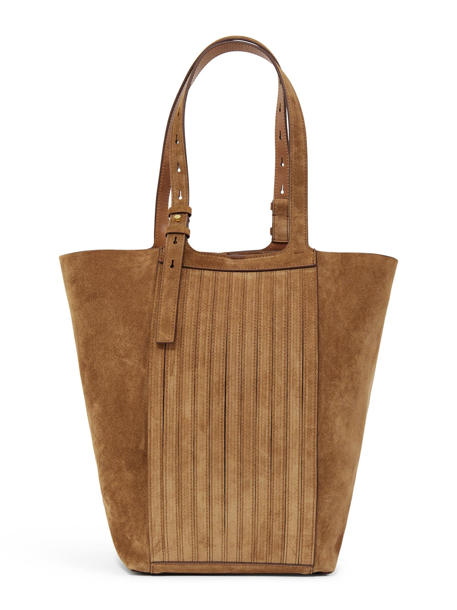 24.7 FRINGED PALMELLATO LEATHER AND SUEDE BODY GOLD METAL DETAILS GWA00766 A00074655312 GOLDEN GOOSE 