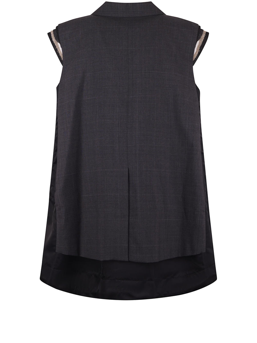 GLEN CHECK VEST 2508032 301 SACAI 
