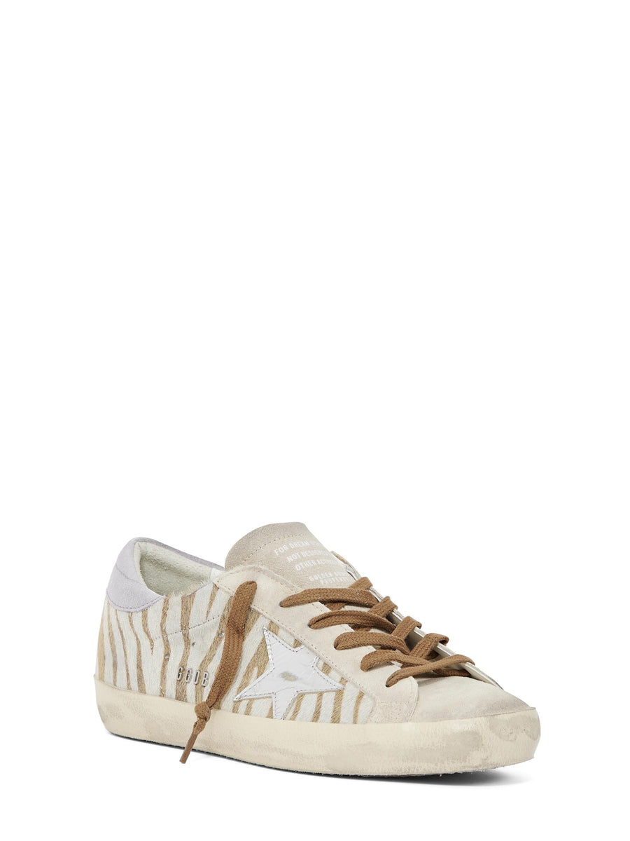 SUPERSTAR ZEBRA HORSI UPPER SUEDE TOE AND HEEL LAMINATED STAR GWF00101 F00750782997 GOLDEN GOOSE 