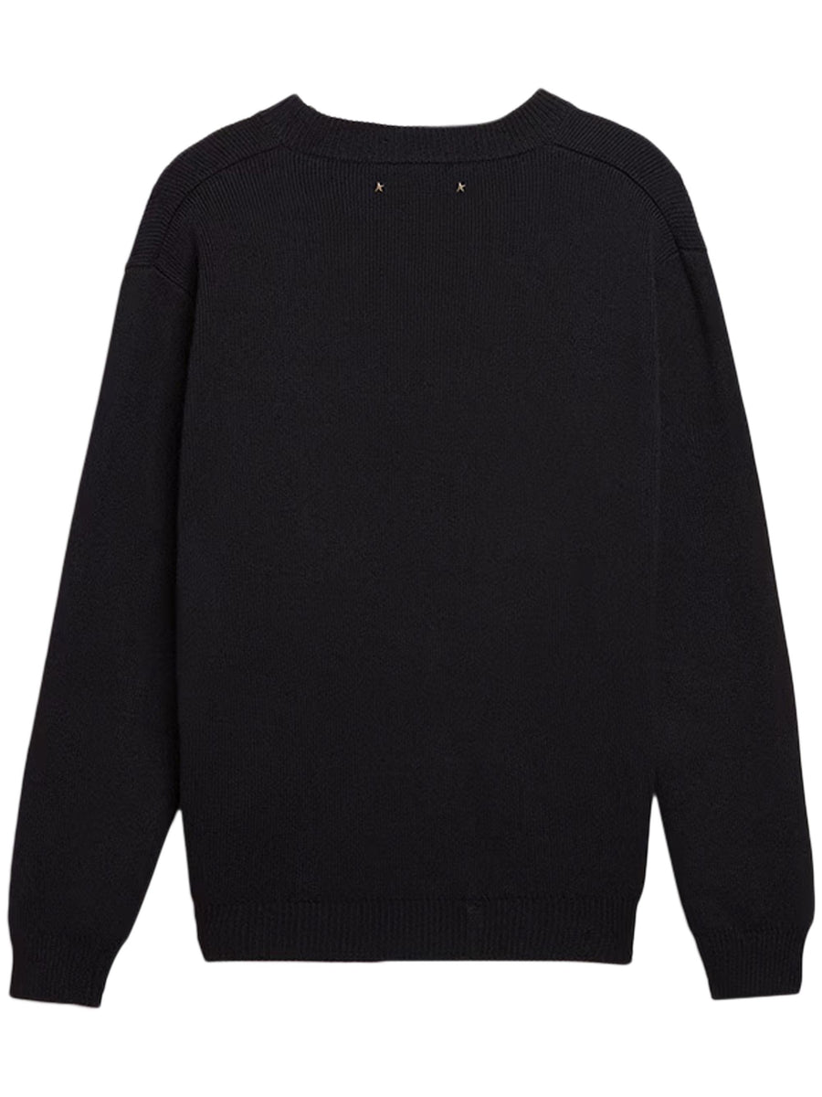 GOLDEN M'S REGULAR KNIT CREW NECK COTTON WITH LOGO GMP00841 P00066250486 GOLDEN GOOSE 