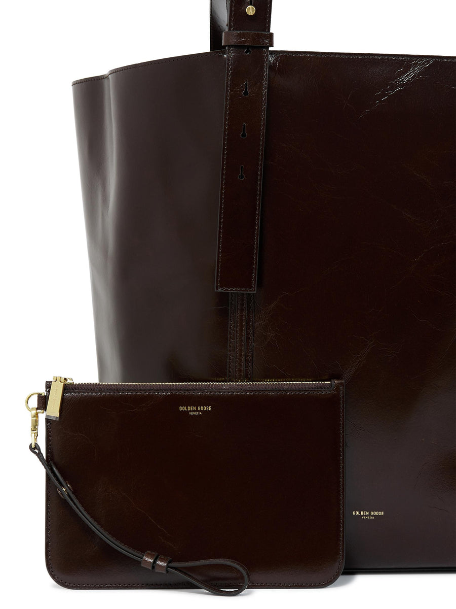 SHOPPING 24.7 EW  SHINY WAVY LEATHER BODY GOLD METAL DETAILS GWA00694 A00074955357 GOLDEN GOOSE 
