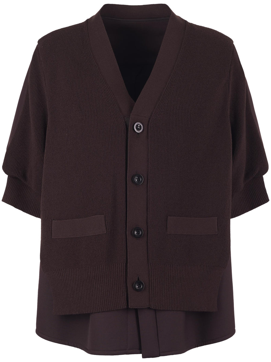 SUITING MIX KNIT CARDIGAN 2507953 601 SACAI 