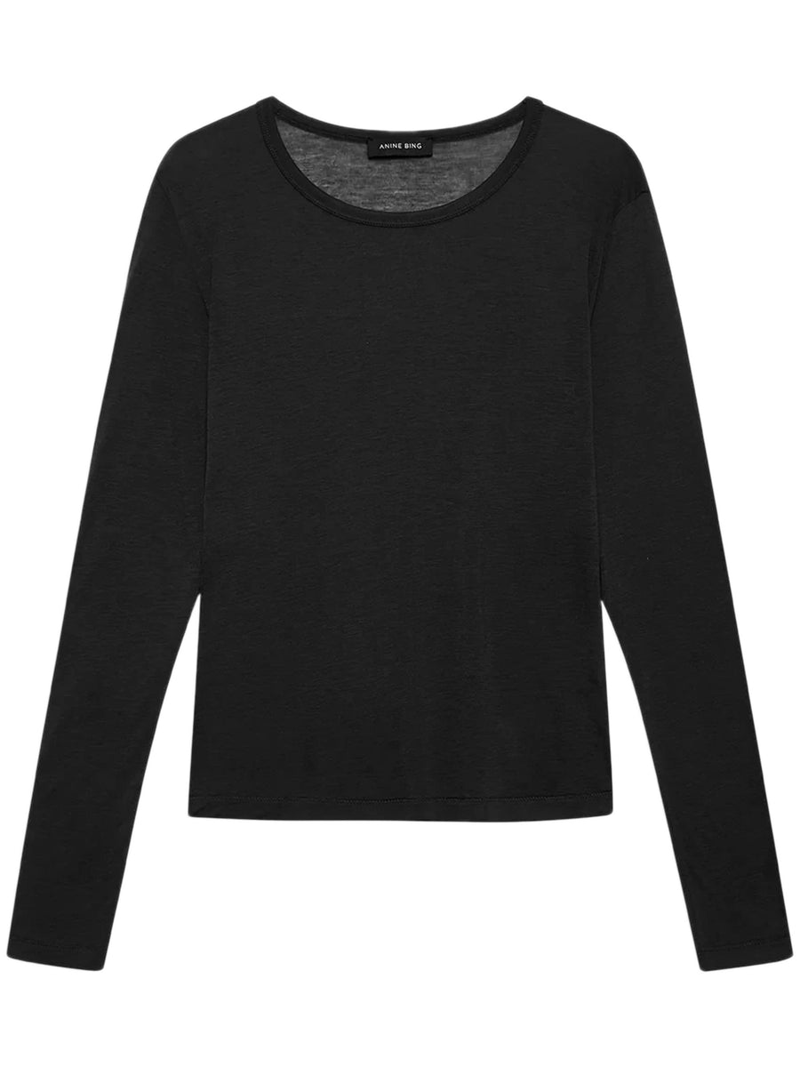 SYLVIE LONG SLEEVE TEE A0811501 BLK26 ANINE BING 