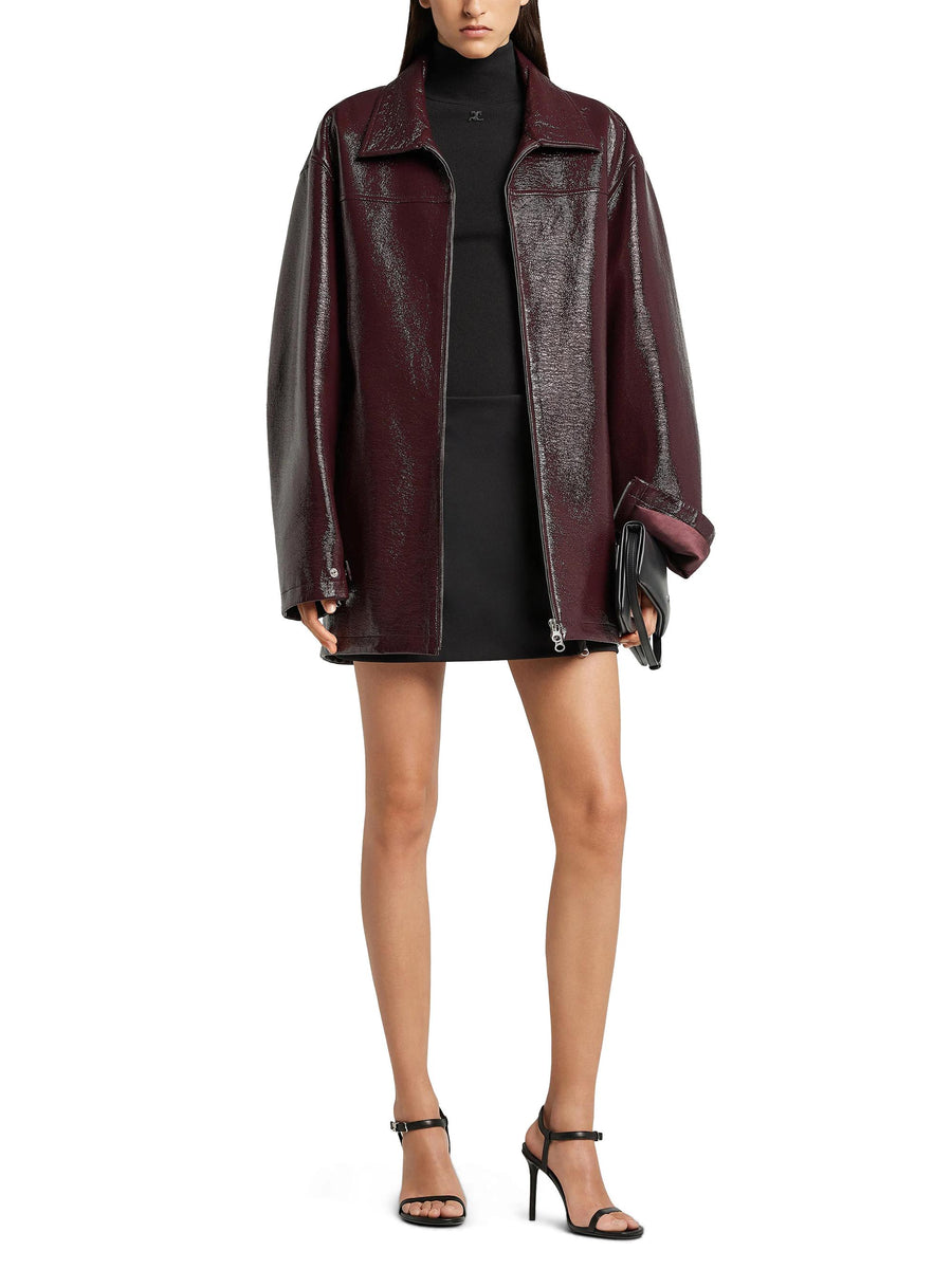 ZIPPED VINYL MAXI BOMBER JACKET 425CBL322VY0014 4010 COURREGES 