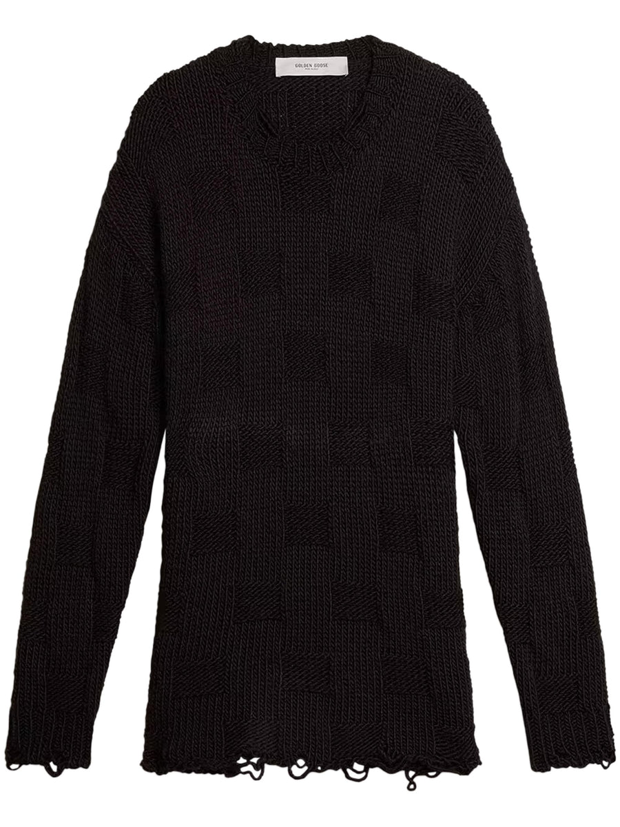JOURNEY M'S KNIT BOXY CREWNECK BASKET SELVAGE EDGE GMP01338 P00210890100 GOLDEN GOOSE 