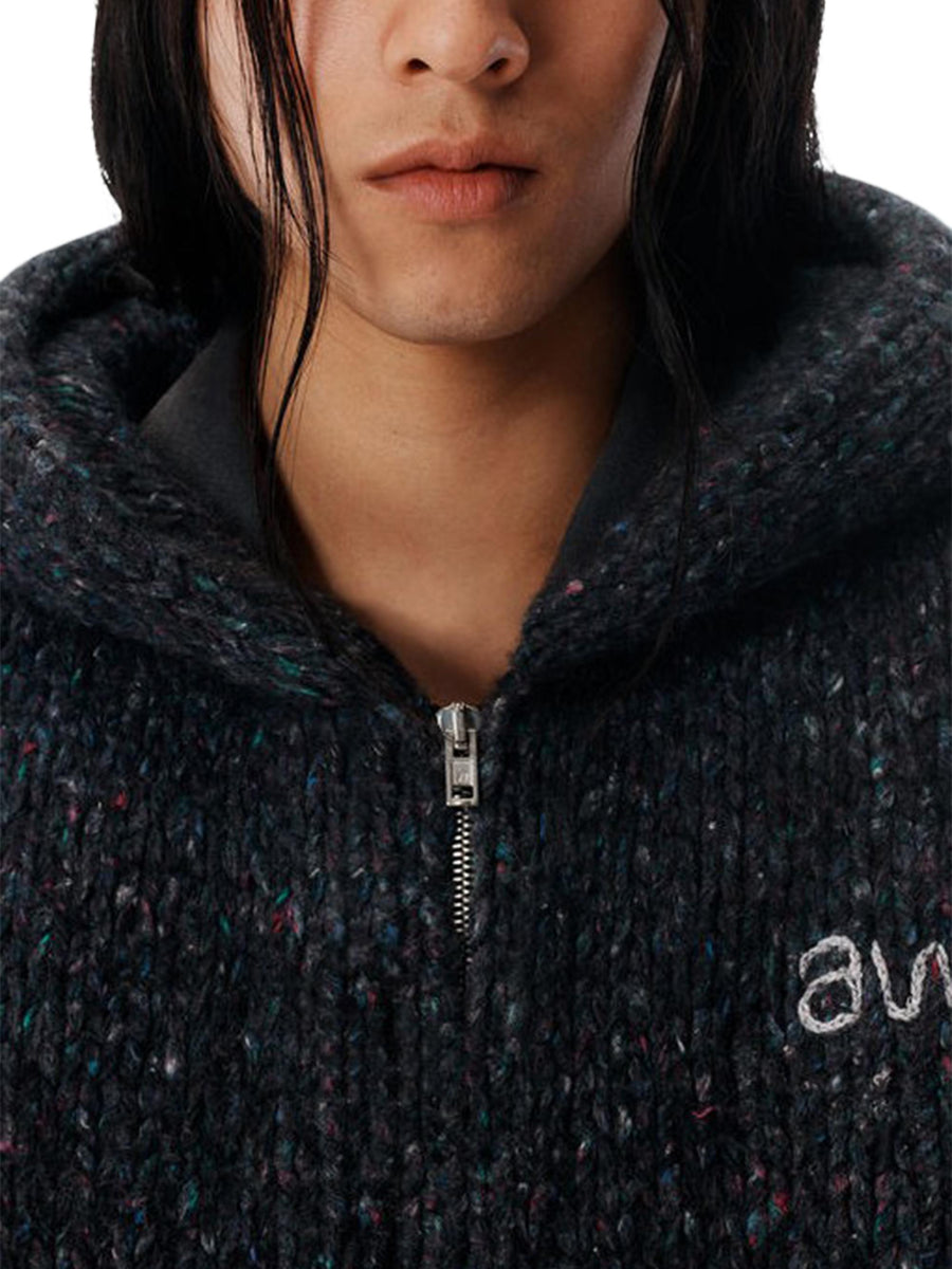 OVERSIZED ZIP UP HOODIE WITH AW EMBROIDERY UKC4253059 004 ALEXANDER WANG 