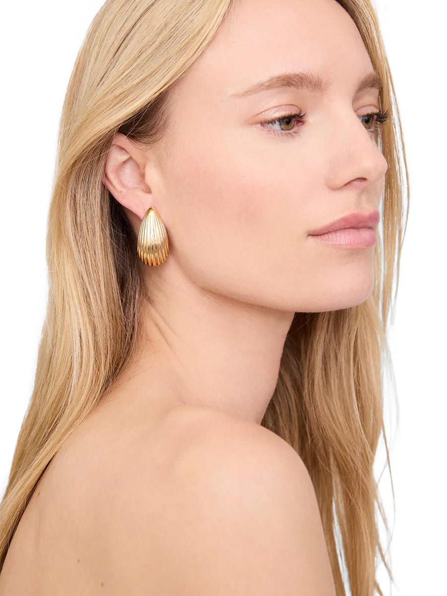 RIBBED DROP EARRINGS A1511017 GLD1 ANINE BING 