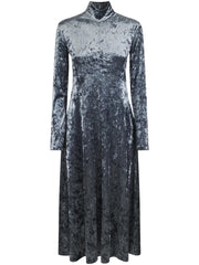 IRIDISCENT STRETCH VELVET TURTLENECK DRESS 14103 F48A7050 FORTE FORTE 