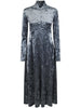 IRIDISCENT STRETCH VELVET TURTLENECK DRESS 14103 F48A7050 FORTE FORTE 