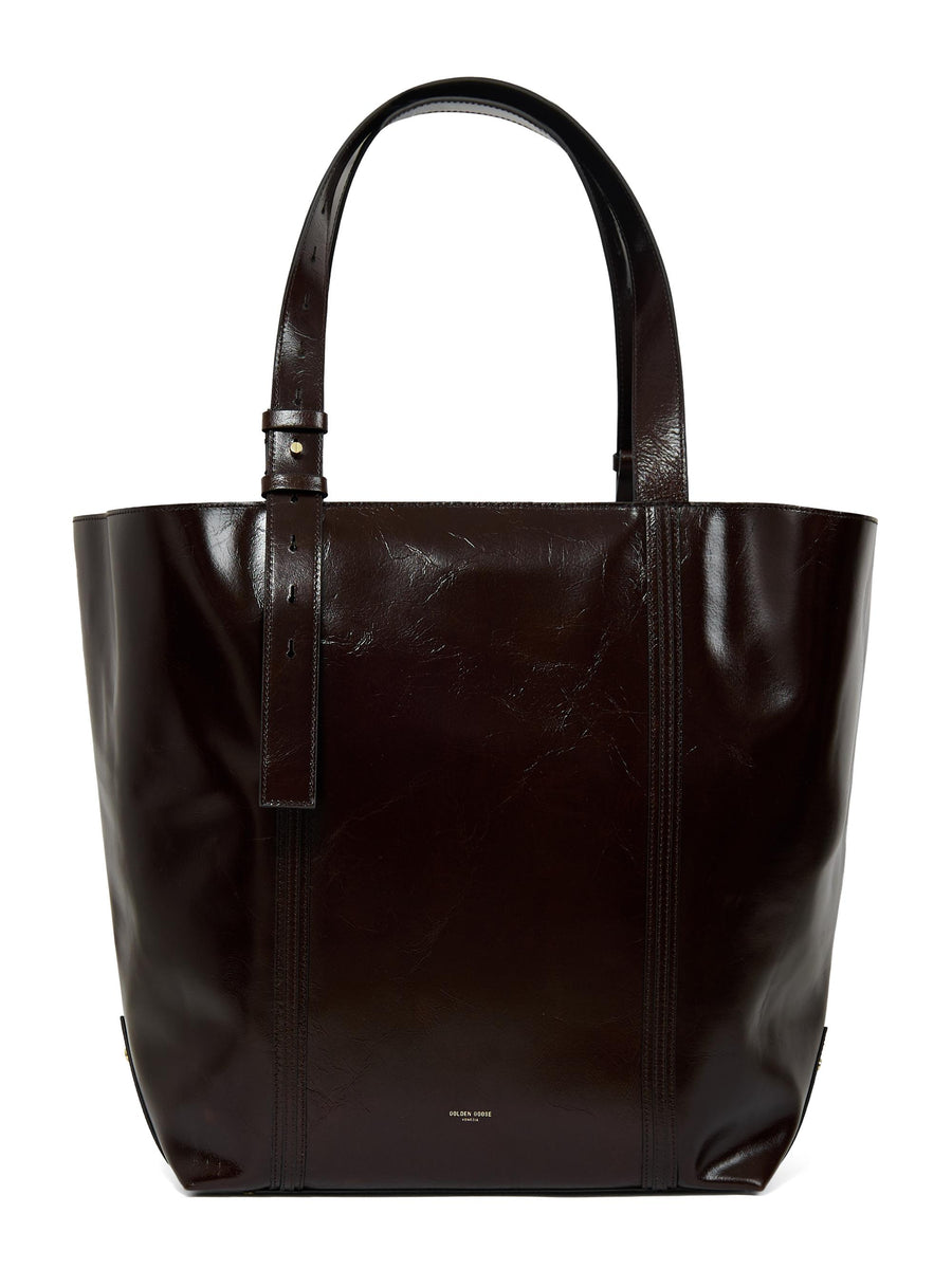 SHOPPING 24.7 EW  SHINY WAVY LEATHER BODY GOLD METAL DETAILS GWA00694 A00074955357 GOLDEN GOOSE 