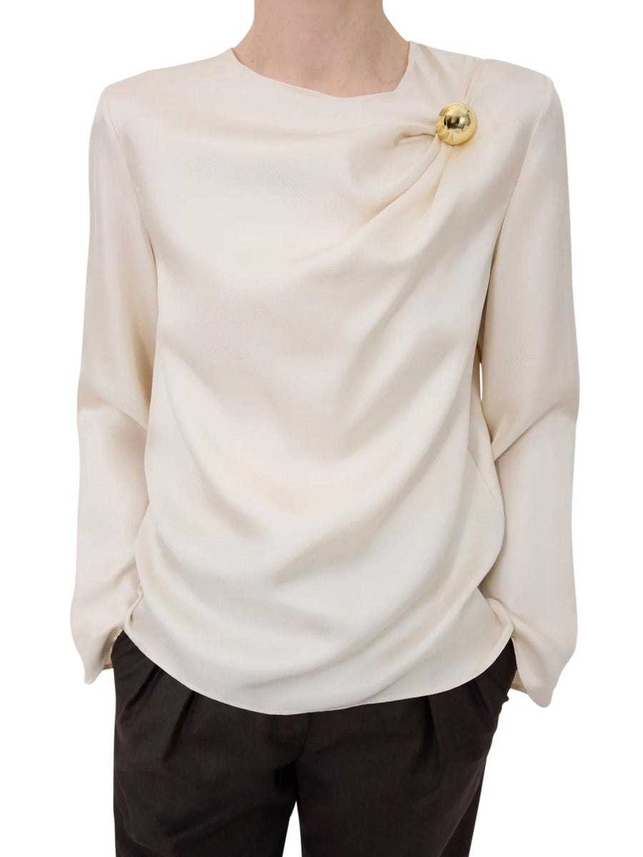 AZAE DRAPED BLOUSE AZAE IVORY LOULOU STUDIO 