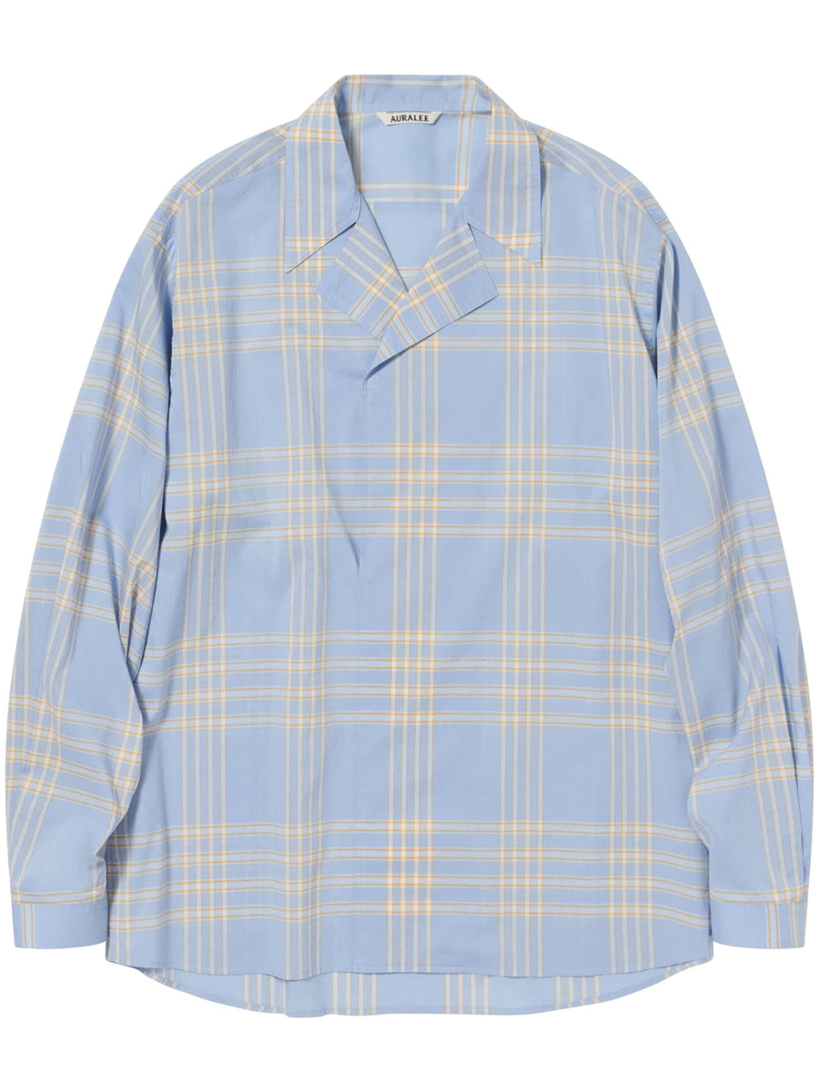 AURALEE A25SS02TCLIGHT BLUE CHECK