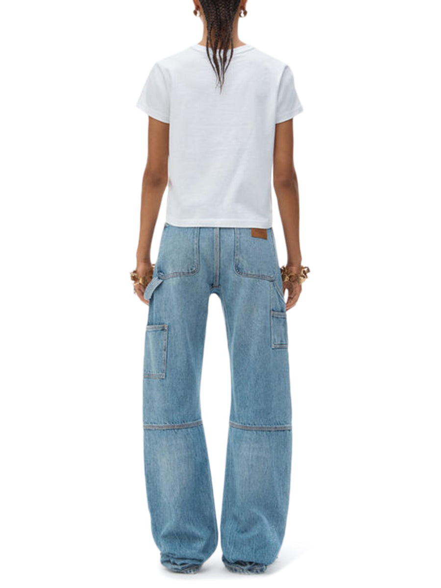 ESSENTIAL JSY SHRUNKEN TEE W PUFF LOGO 4CC3241521 100 ALEXANDER WANG 