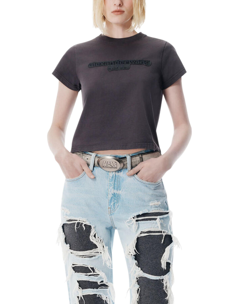 REVERSE EMBROIDERY LOGO SHRUNKEN TEE 1CC4251159 229 ALEXANDER WANG 