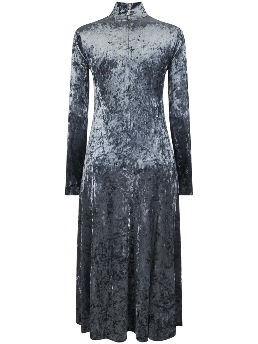IRIDISCENT STRETCH VELVET TURTLENECK DRESS 14103 F48A7050 FORTE FORTE 