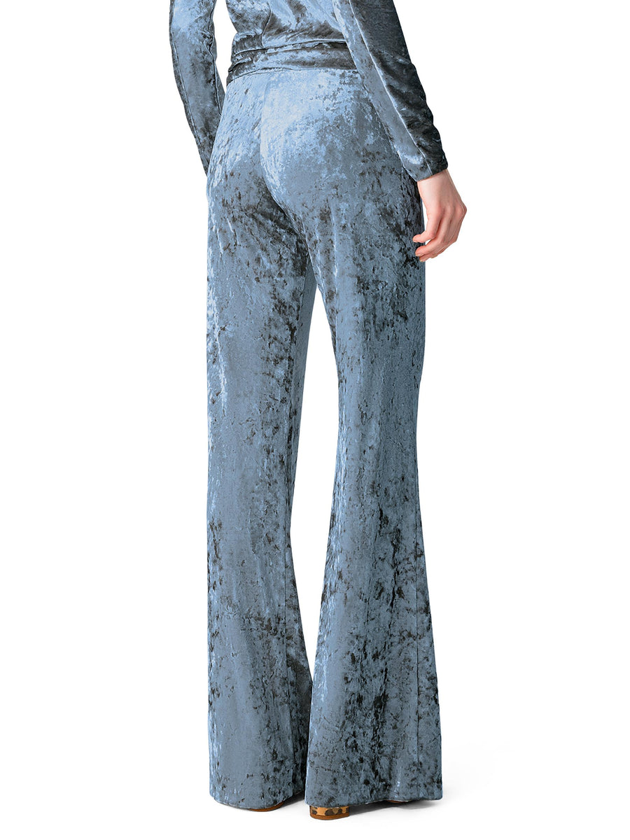 IRIDISCENT STRETCH VELVET HIGH WAIST PANTS 14102 F48A7050 FORTE FORTE 