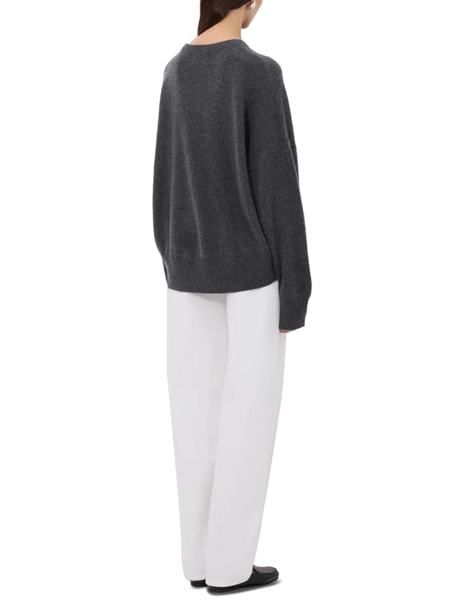 ANAA LDS ROUND NECK SWEATER ANAA LDS ANTHRACITE MELANGE LOULOU STUDIO 
